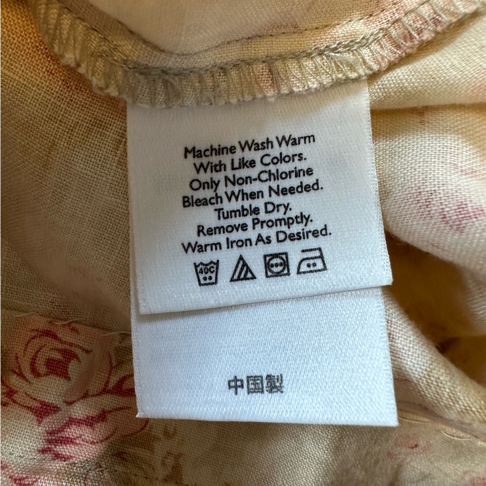 Vtg Eddie Bauer Linen Floral Button Down Maxi Dress Cottage Prairie Sz 14 - Picture 8 of 11